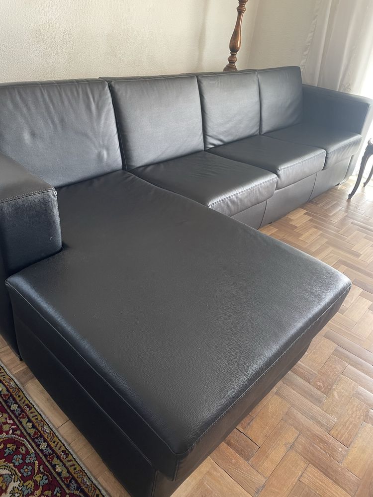 Sofa em pele chaise longue