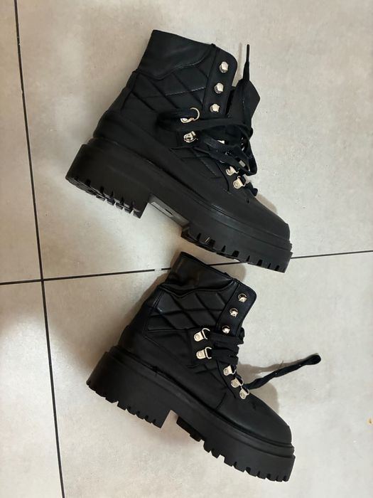 Pikowane sztyblety czarne 37 Retro