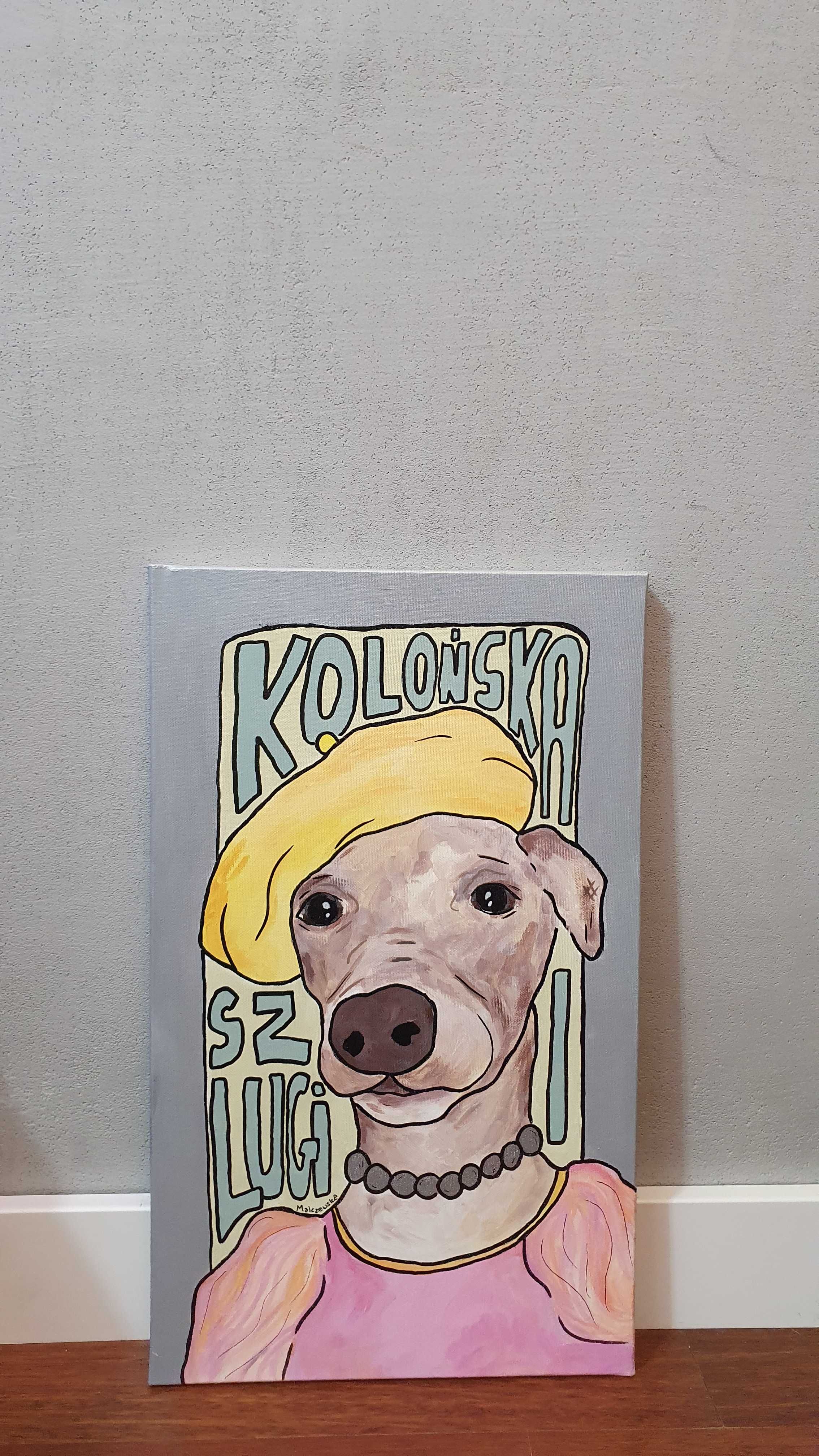 Obraz 30x50 Kolońska i Szlugi Sanah Pies Chart