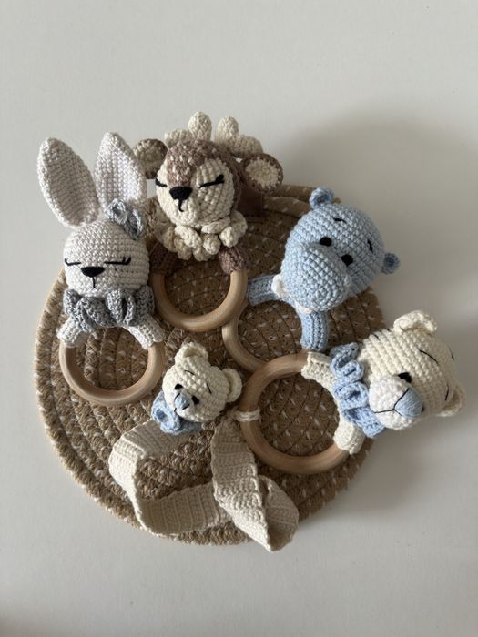 Брязкальця-гризунець ручної роботи, різні тваринки