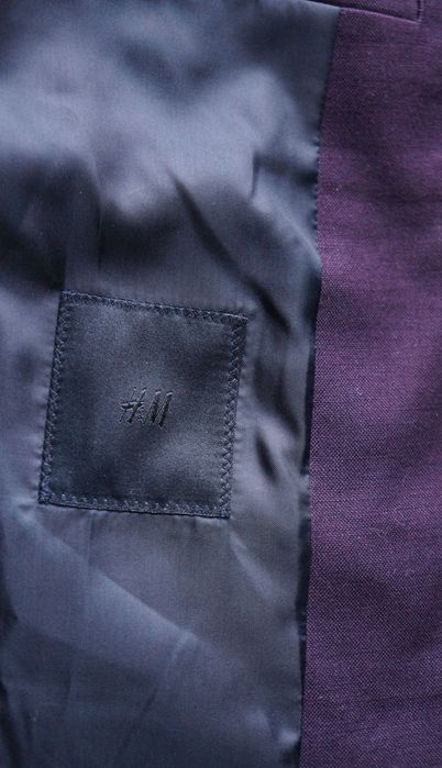 Garnitur H&M Rozmiar 48 175/104/84 Kolor Fiolet Głęboki Skinny Fit