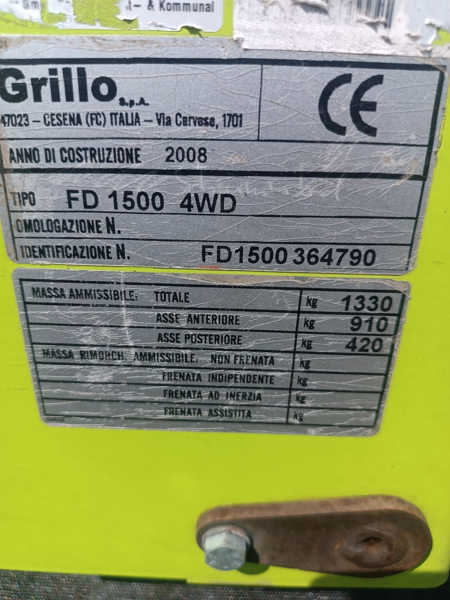 Kosiarka traktorek  samojezdna Grillo model FD 1500 4x4 silnik Kubota