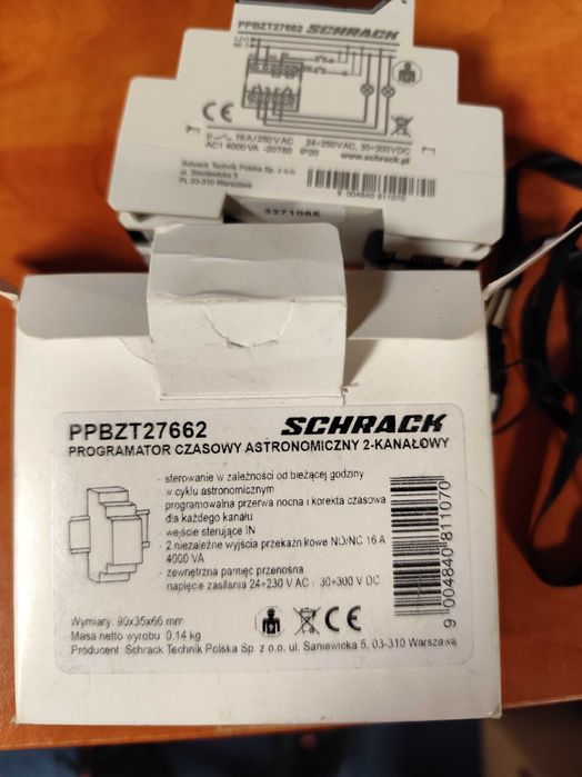 Programator czasowy astronomiczny 2 kanałowy Schrack PPBZT27662