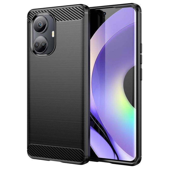 Etui Carbon Case Realme 10 Pro+ - Pokrowiec Karbonowy Silicon Czarny