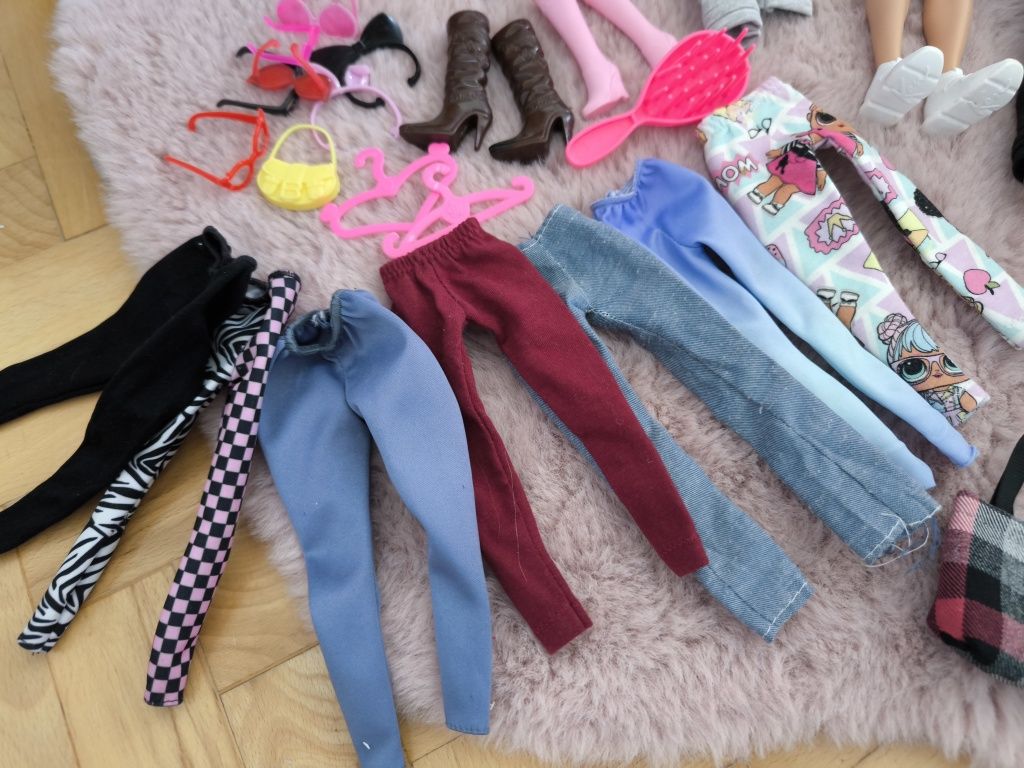 ZESTAW, 3 x LALKA LALKI BARBIE, 2 x KEN ubranka akcesoria