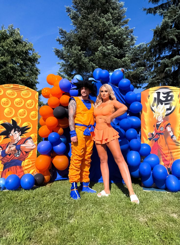 Dragon ball songo vegeta tło urodiznowe dwie sztuki