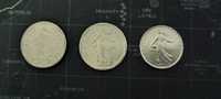 Monety kolekcjonerskie 1 frank i 2x 2 franki francuskie