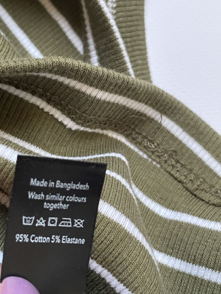 22 50 George koszulka na ramiączkach bawełna prążkowana top khaki duży