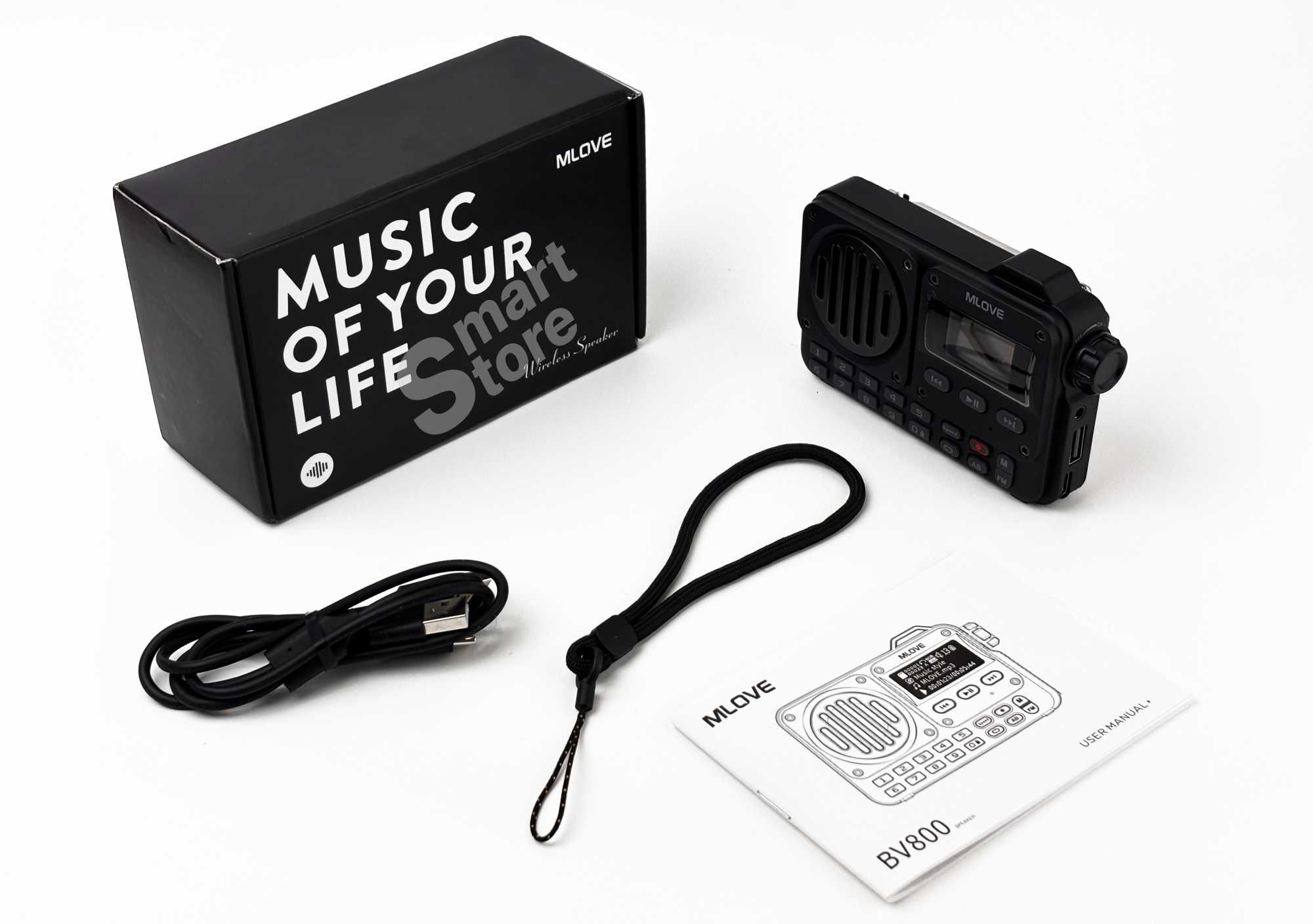 Портативна Bluetooth колонка MLOVE BV800 з FM-радіо та LCD-дисплеєм