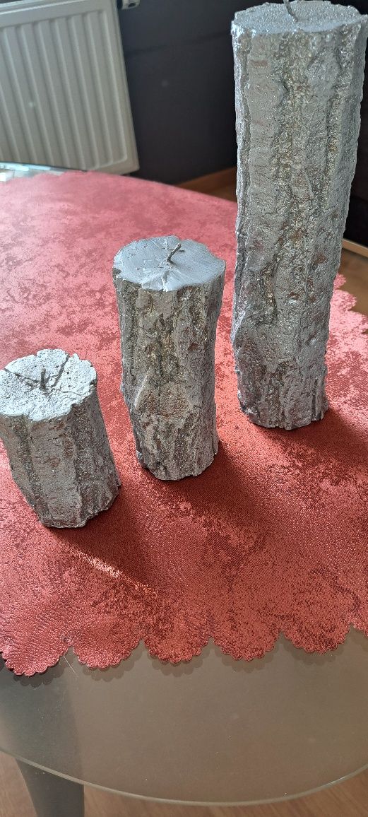 Świeczki imitacja drzewa kol srebrny