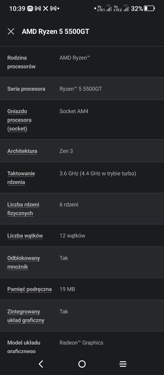 Procesor szybki posiada w sobie Radeona AMD Ryzen 5 5500GT wersja box