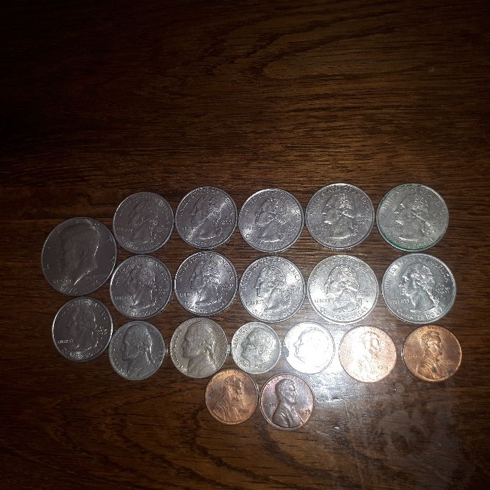 Monety z USA - Half, Quarte - dollar, Five cents, One dime, One cent