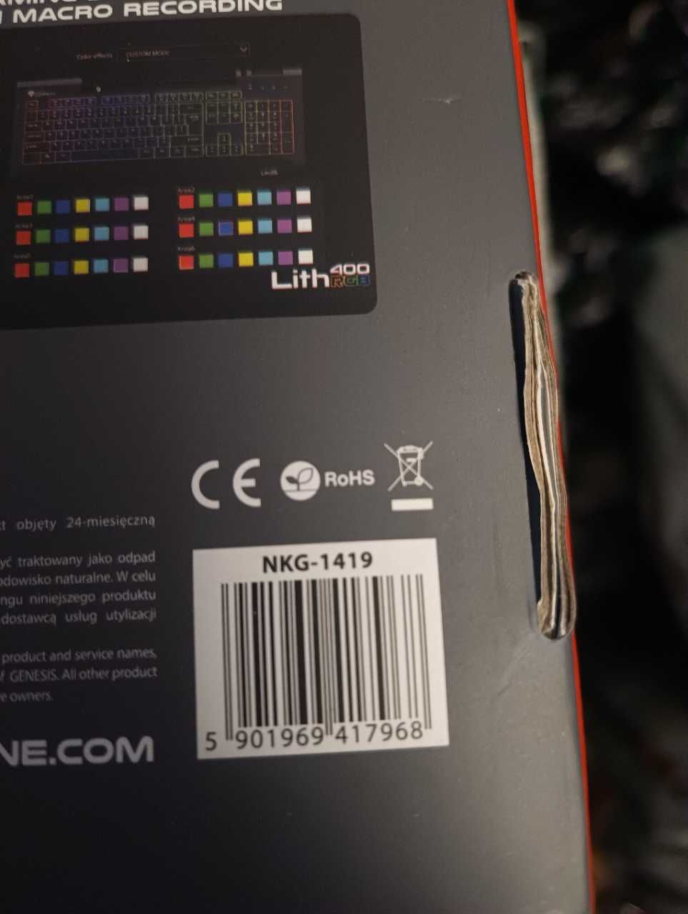 Klawiatura Niskoprofilowa GENESIS LITH 400 RGB HUB NOWA