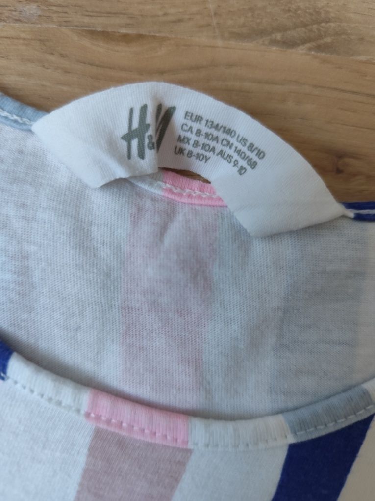 Sukienka dla dziewczynki bez rękawów w paski H&M r. 134/140