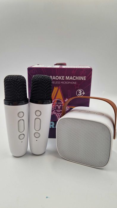 Mikrofon głośnik bezprzewodowy zestaw do karaoke bluetooth 2 mikrofony