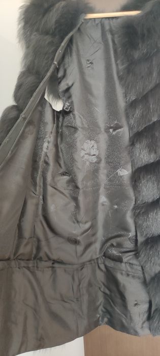 Kamizelka skórzana futro długa M/L/XL nowa