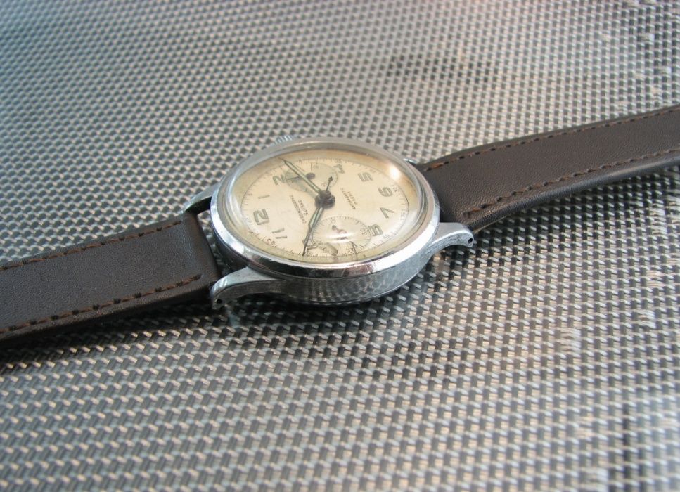 Zegarek WW2 Chronograf Chronographe SUISSE .17 Jewels..Swiss..1945