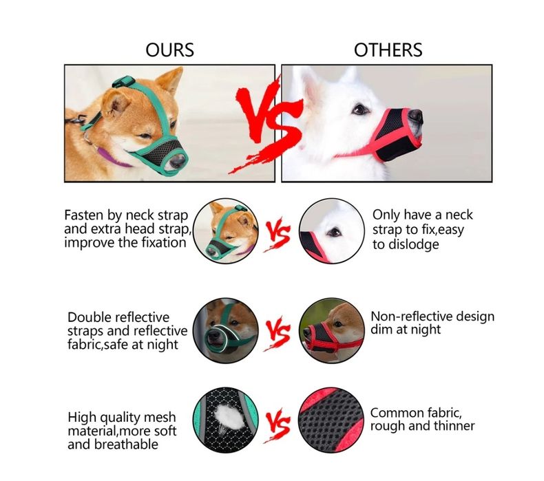YAODHAOD, kaganiec dla średniego psa, super miękki kaganiec nylonowy z