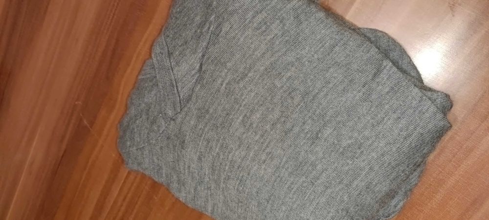 Sweter z kapturem z wełny z merynosa Merino Wool XXL szary Allsaints