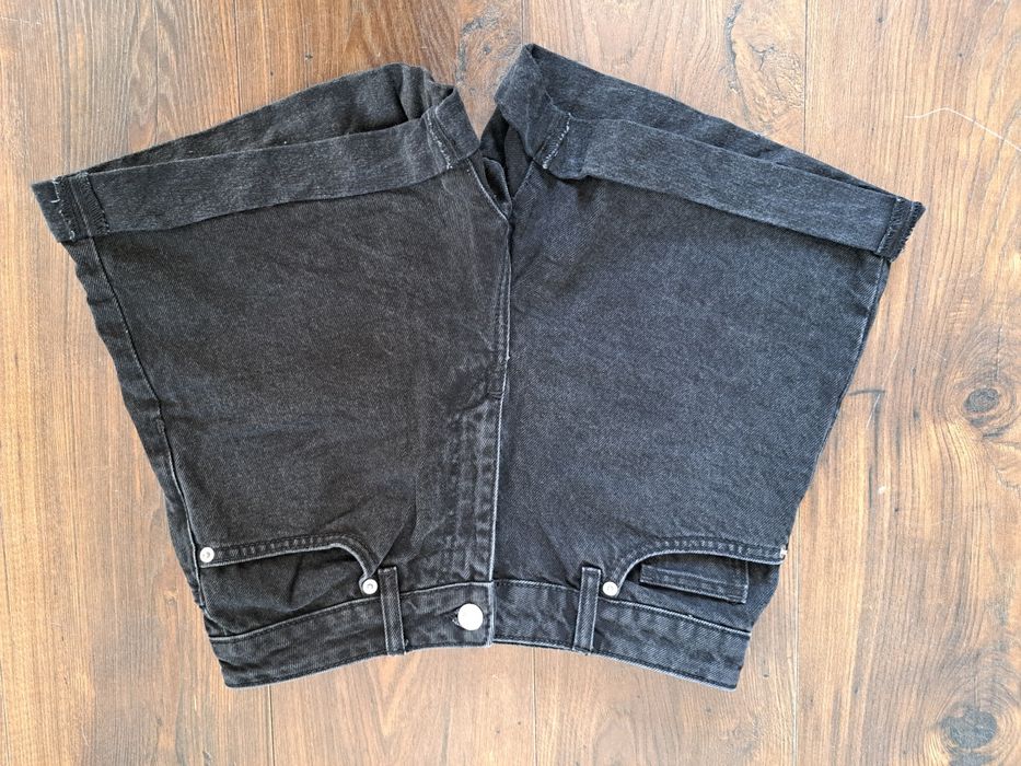 Mango M 38 czarne jeansowe krótkie spodenki szorty