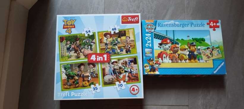 Puzzle 4+ Trefl Disney Toy Story 4 4w1 oraz Psi Patrol Paw Patrol 2x24