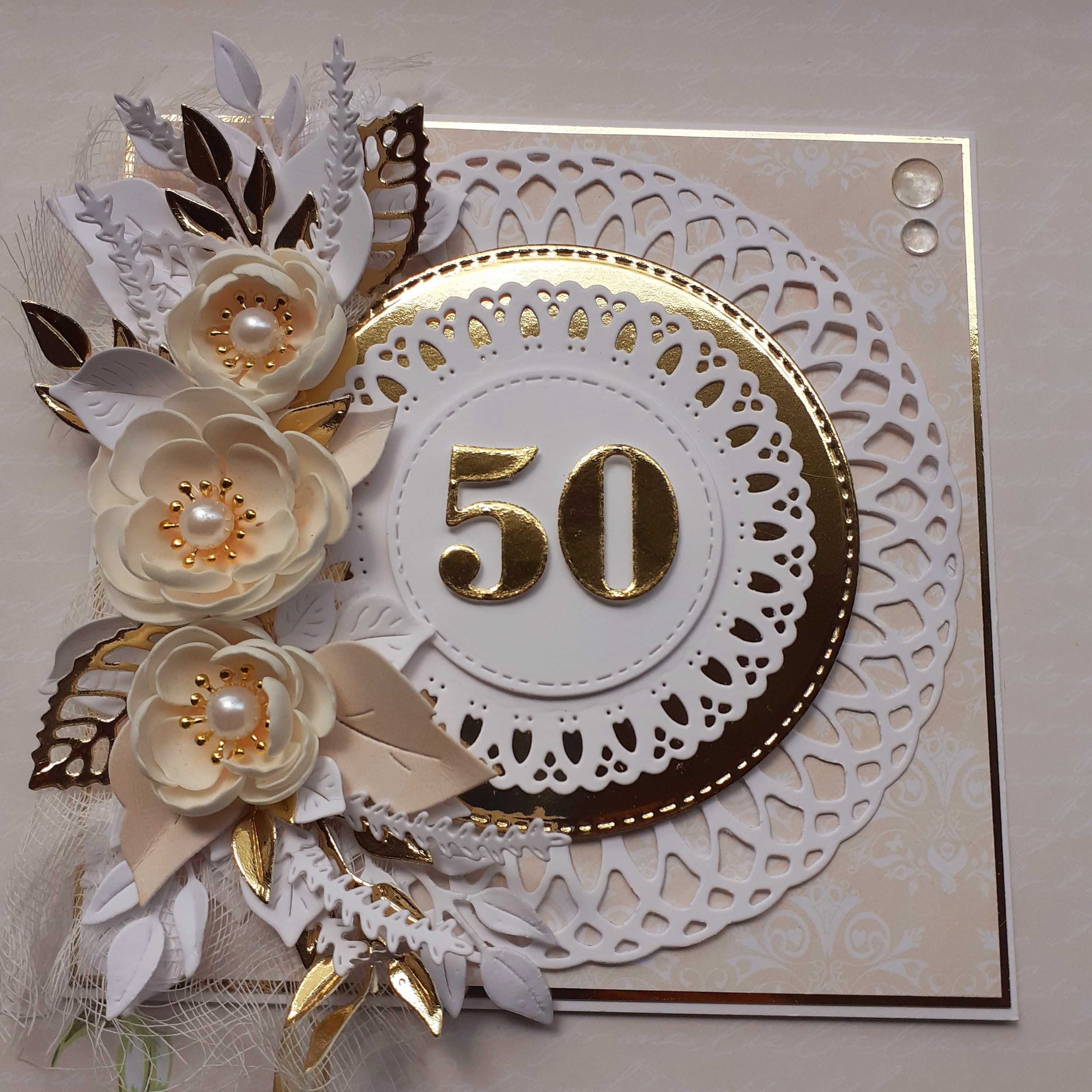 Kartka na 50 rocznicę ślubu scrapbooking