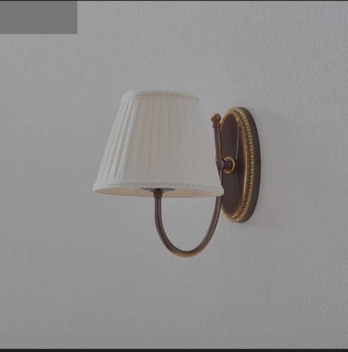 Kinkiet vintage retro lampa classic cremasco plisowany