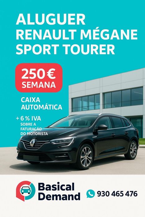 Renault Megane Sport Tourrer Automático - TVDE - 250€/S + 6% IVA