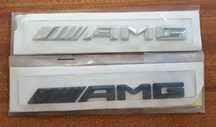 Nowy znaczek emblemat AMG srebrny | czarny logo klejane Mercedes