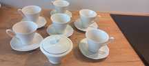 PRL VINTAGE ĆMIELÓW WAŁBRZYCH porcelanowy komplet kawowy +cukierniczka