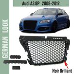 Grelha Audi A3 8P Phase 2 Look RS3/Honeycomb Preto Brilhante 2008a2012