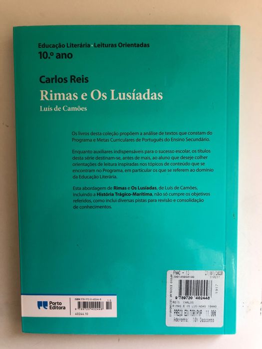Livro de resumo das Rimas e de Os Lusíadas referente ao 10° ano