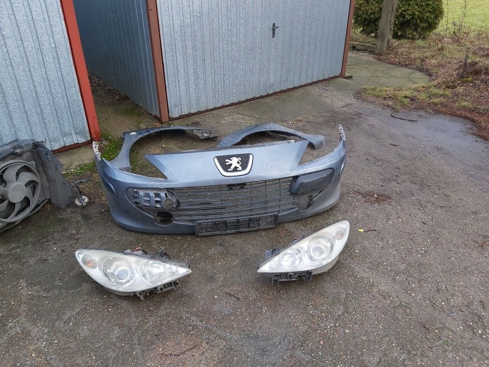 Peugeot 307 przedlift 307lift zderzak przód szary maska błotnik lampa