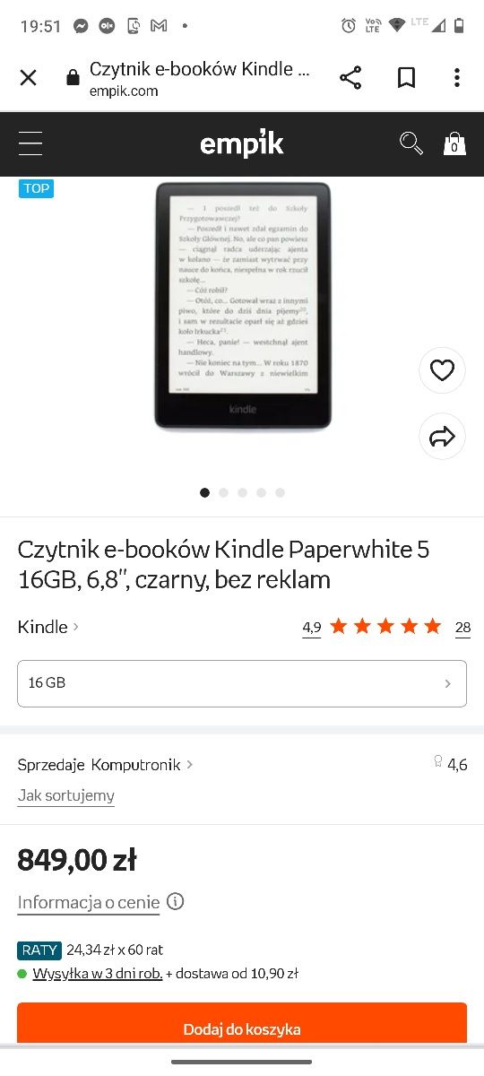 Kindle czytnik ebook