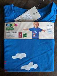 Koszulka z krótkim rękawem lupilu bawełniana niebieska t-shirt 98-104