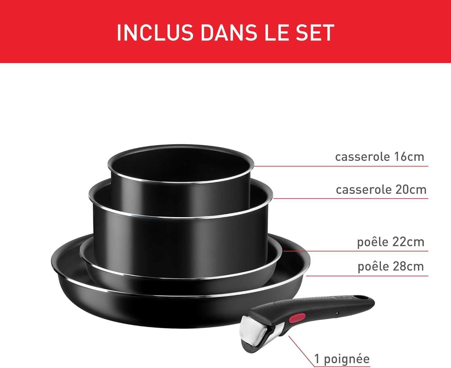 Tefal Ingenio Easy On zestaw 2 patelni 22/28 cm + 2 rondle 16/20 cm