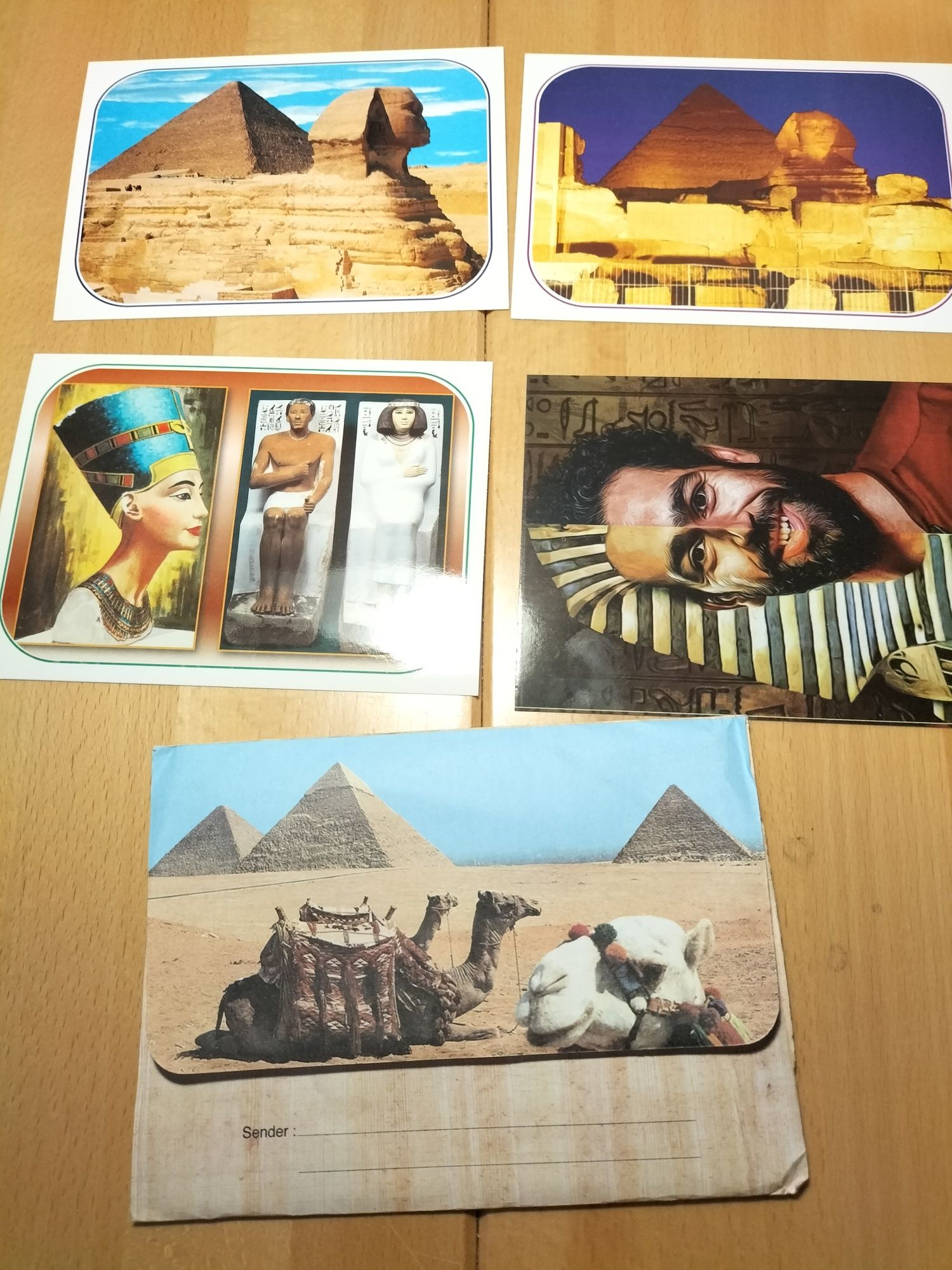 Zestaw 10 sztuk pocztówek z Egiptu + koperta z Egiptu gratis
