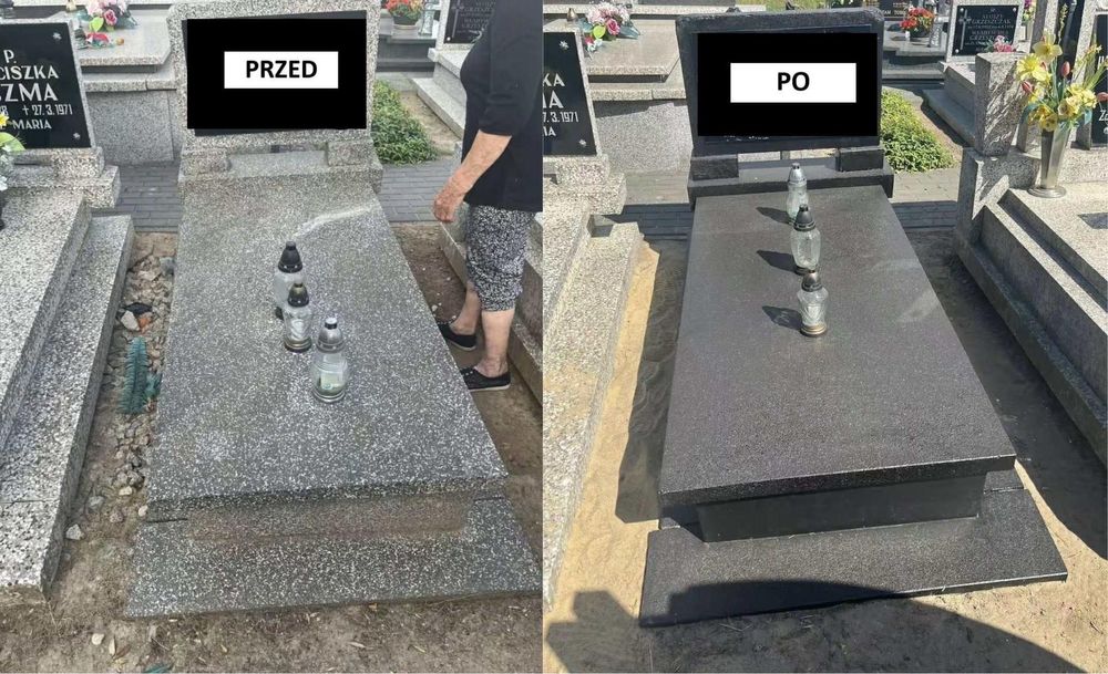 Sprzątanie, mycie, malowanie nagrobków żywica epoksydową