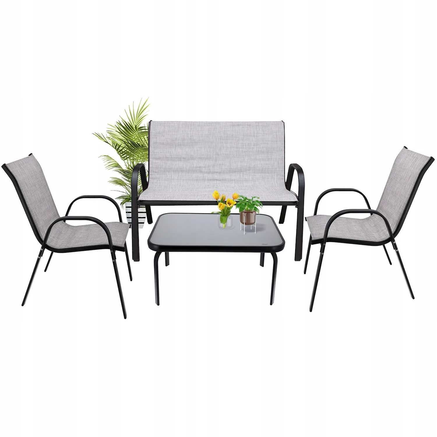 Zestaw meble ogrodowe 2x krzesło sofa stolik KOMPLET na taras balkon