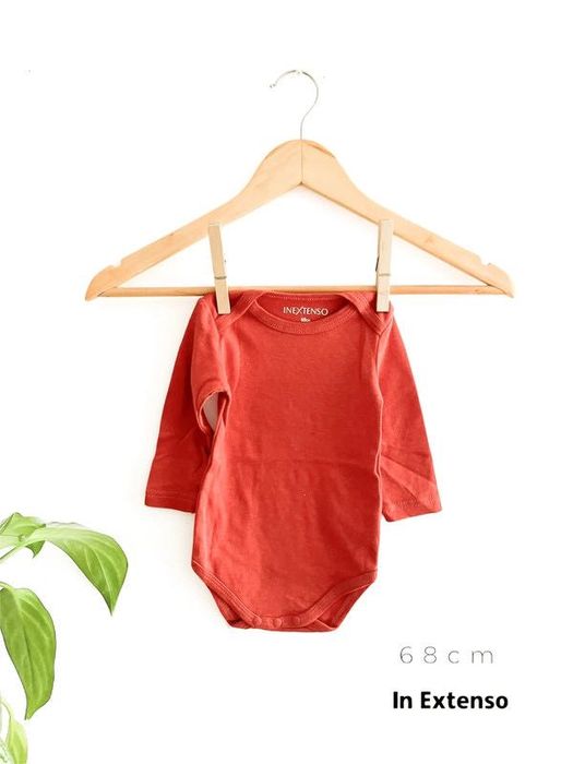 Body Cor Tijolo Manga Comprida 68cm-Brick Color Body Long Sleeve 68cm