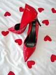 29cm Szpilki high heels czerwone piękne styl latex love Trans duże