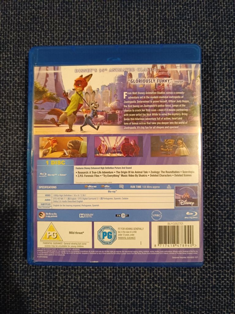 Blu ray do filme "Zootropolis", da Disney (portes grátis)