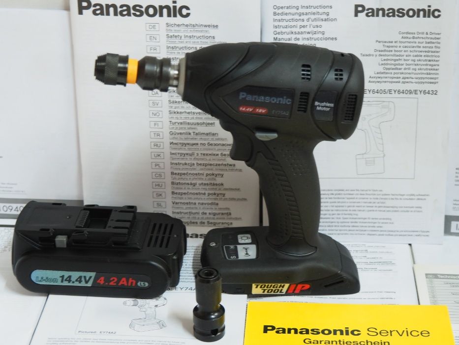 PANASONIC EY 75 A2 klucz udarowy bateria 14,4v 4,2ah -18v adapter bity