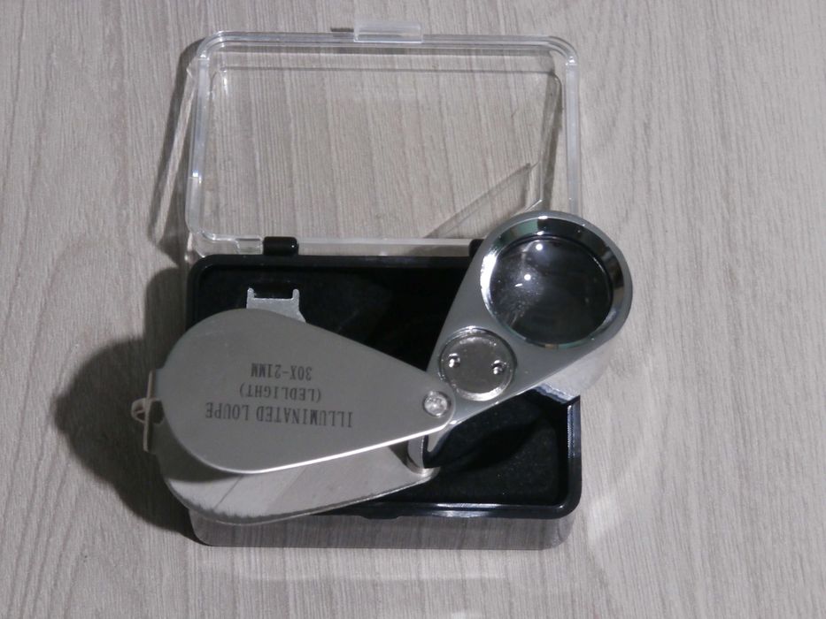 Ювелирная лупа Magnifier 21007 Увеличение 30Х,линза 21мм,LED подсветка
