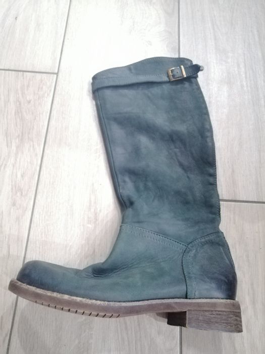 Włoskie kozaki rozm. 37 butelkowa zieleń nowe