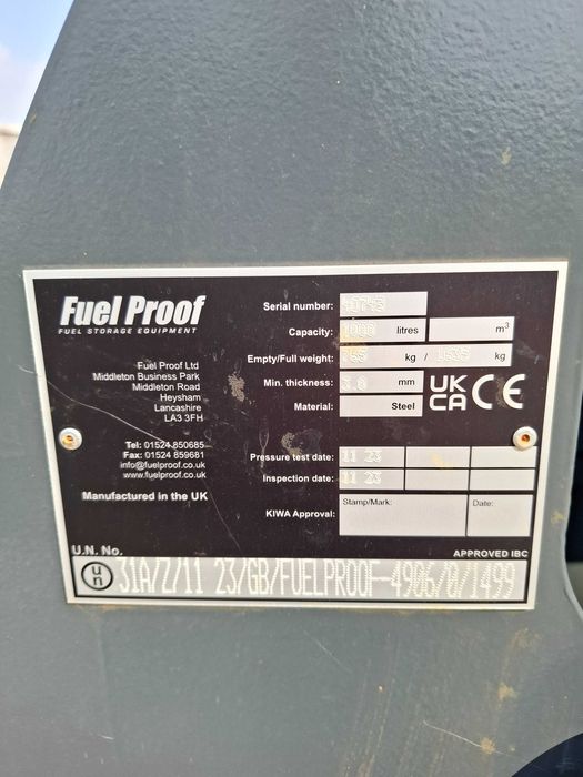 Zbiornik mobilny na paliwo 1000L+ dokumenty, faktura vat