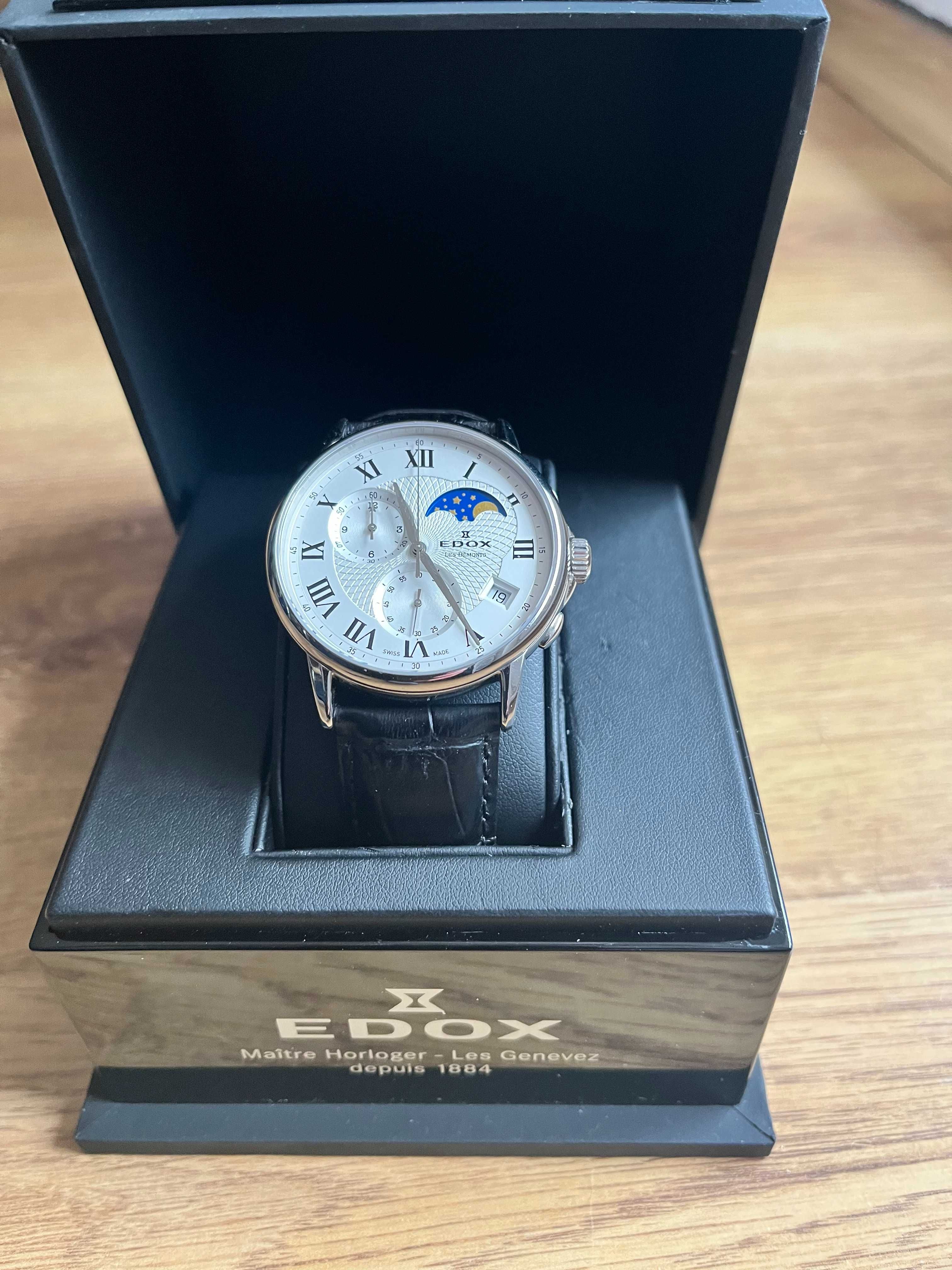 Zegarek Edox z serii Les Bemonts Chronograph Moon Phase stan idealny