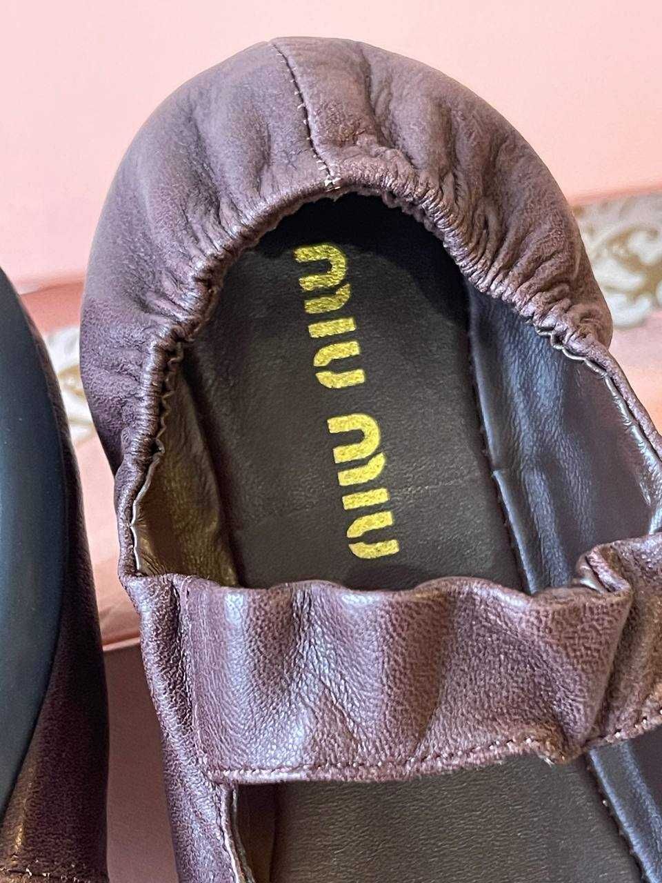 Wyprzedaż Luksusowe Balerinki Miu Miu! Skóra! Premium!OD RĘKI 36-41