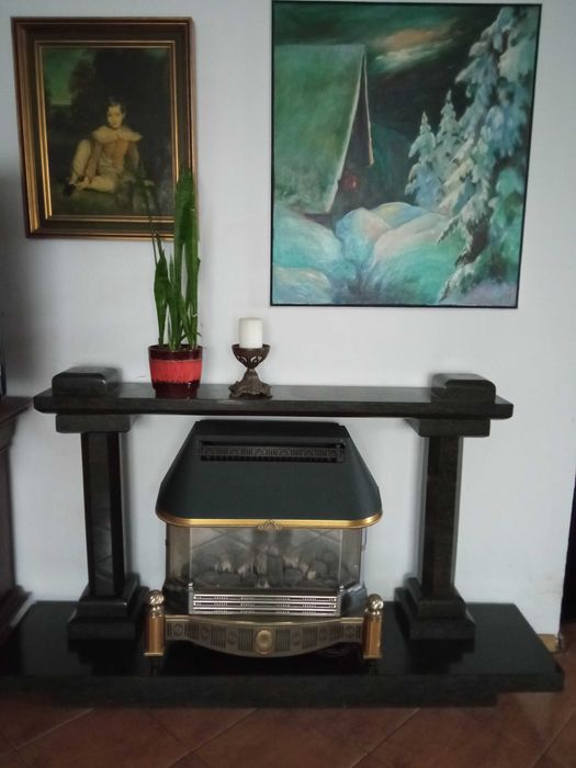 Obudowa kominka marmur dekoracja