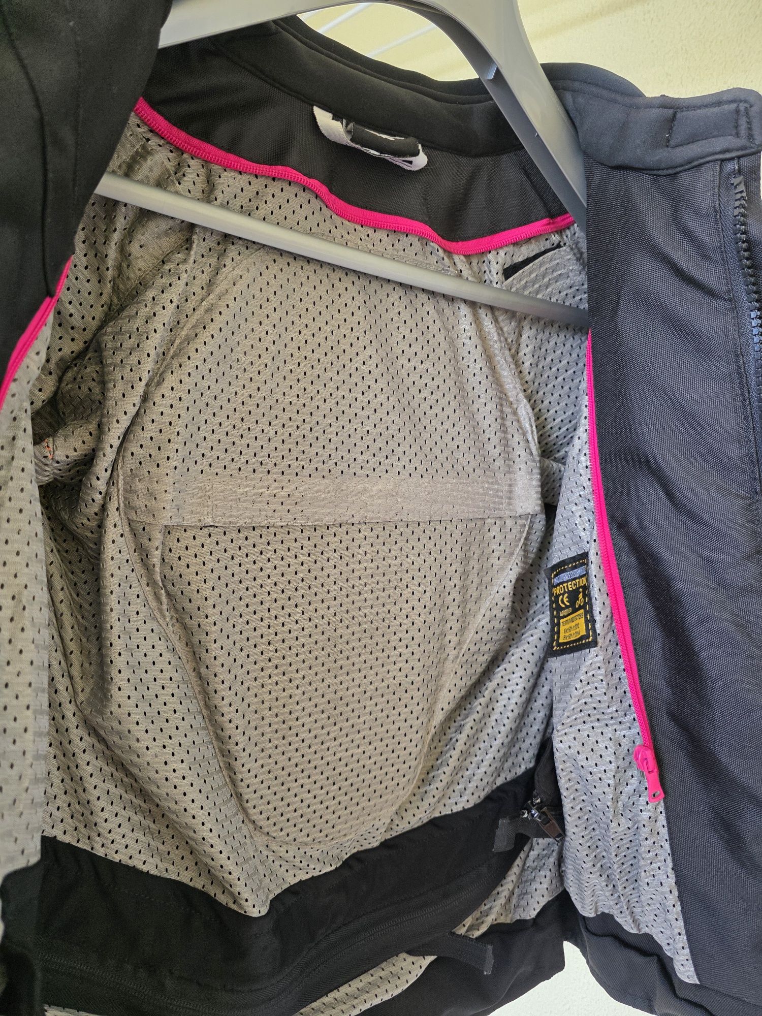 Casaco de Moto Senhora DG Preta e Rosa - Tamanho S